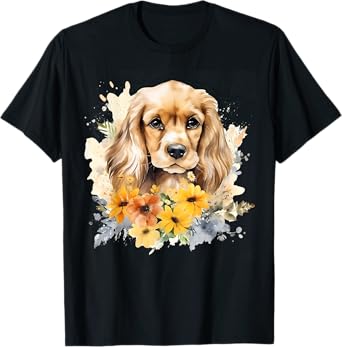 Watercolor English Cocker Spaniel Puppy T-Shirt