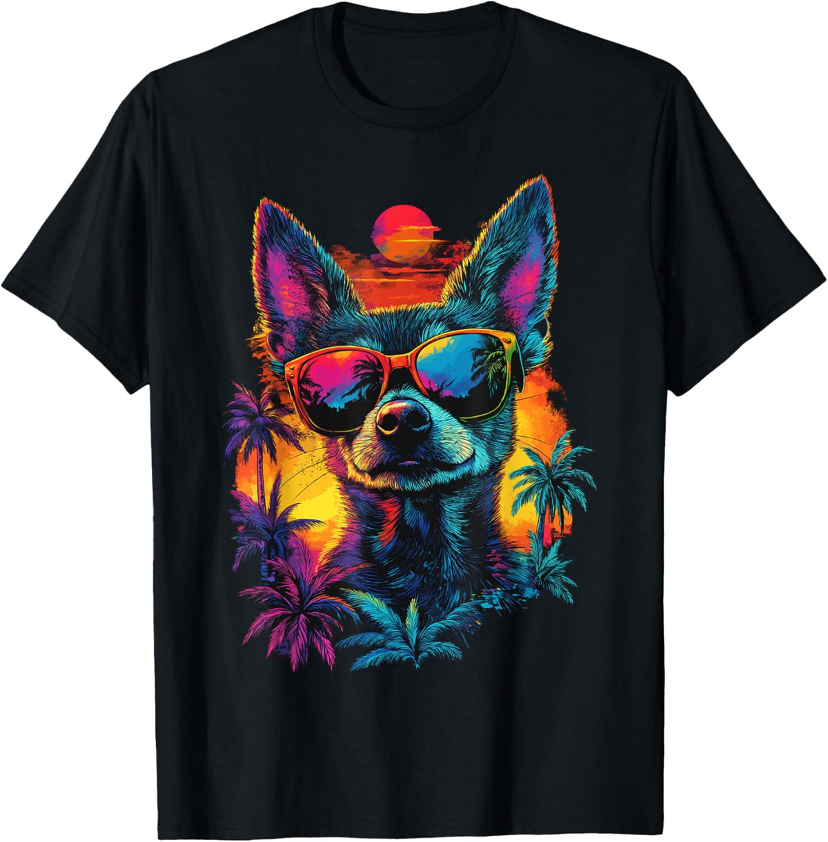 Rat Terrier Lovers Design Sunset Vintage Rat Terrier T-shirt