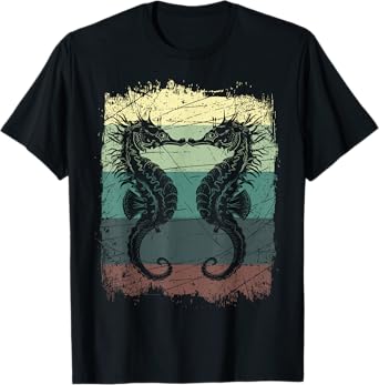 Underwater Animals Retro Seahorse T-Shirt