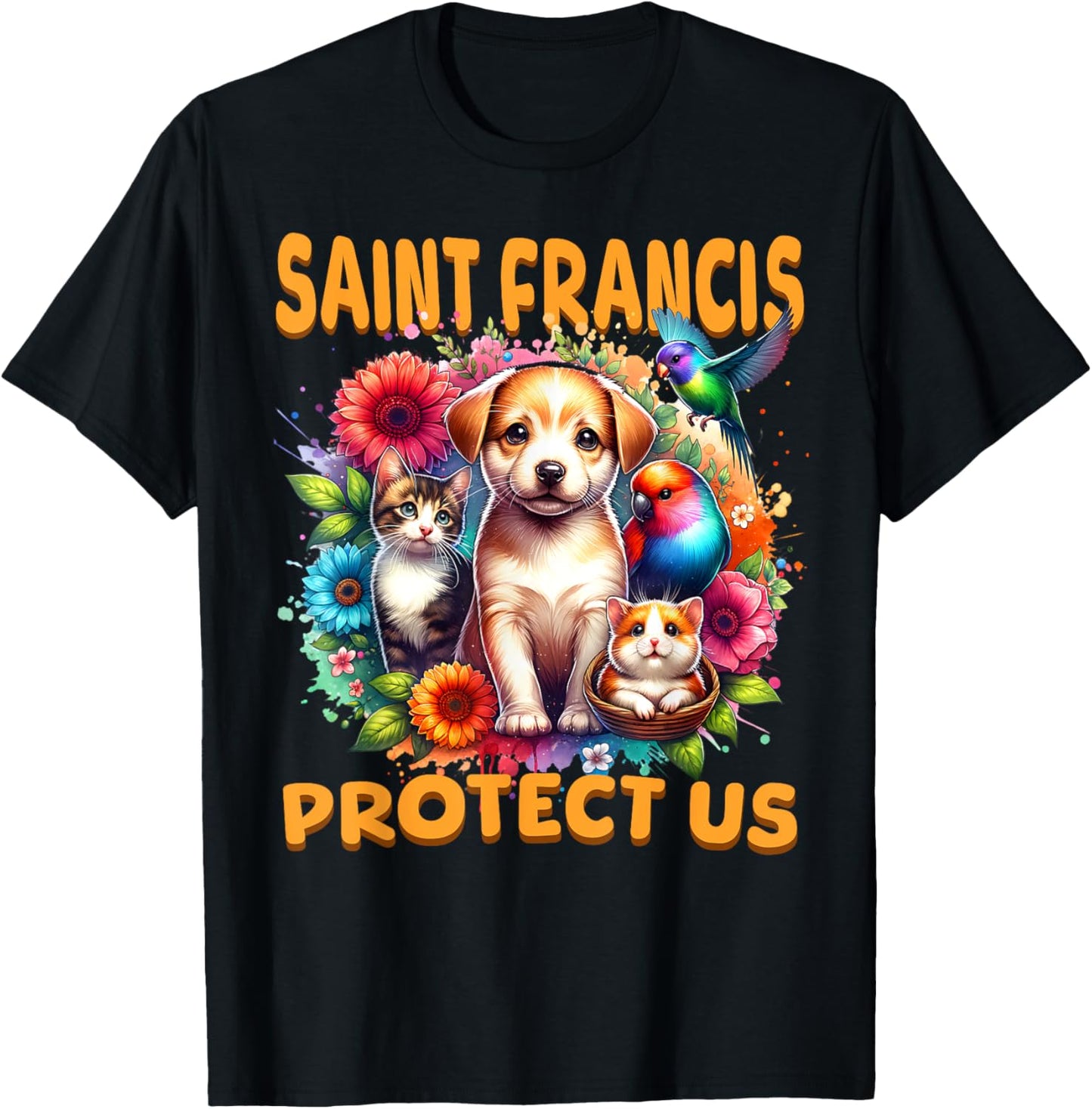 St Francis of Assisi Patron Saint of Animals Cute Catholic T-Shirt