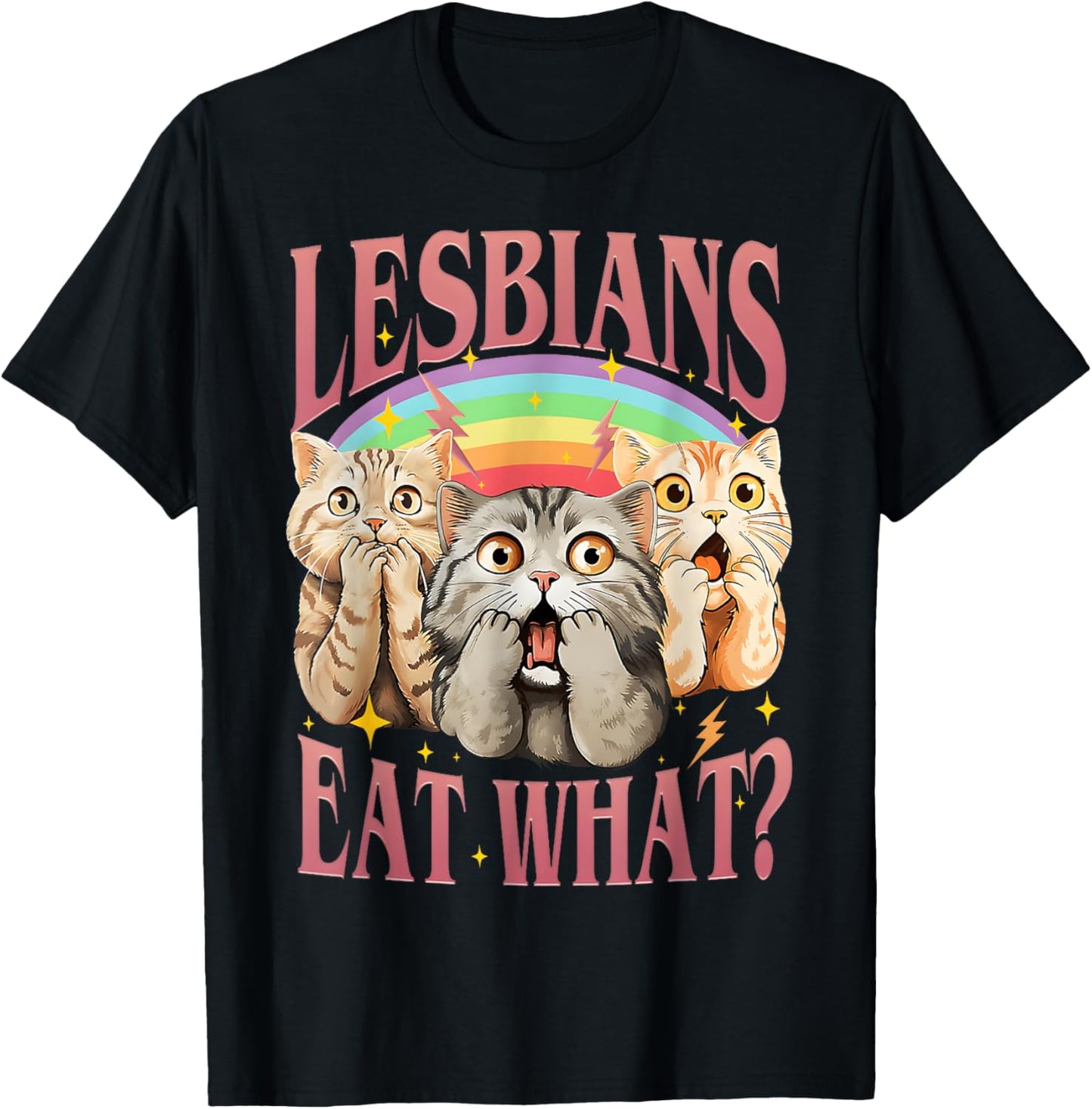 Retro Lgbt Eat What Cat Lesbian Pride Month Equal Rights T-Shirt