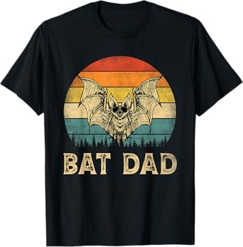Vintage Bat Dad Bat Lovers Daddy Father's Day T-Shirt