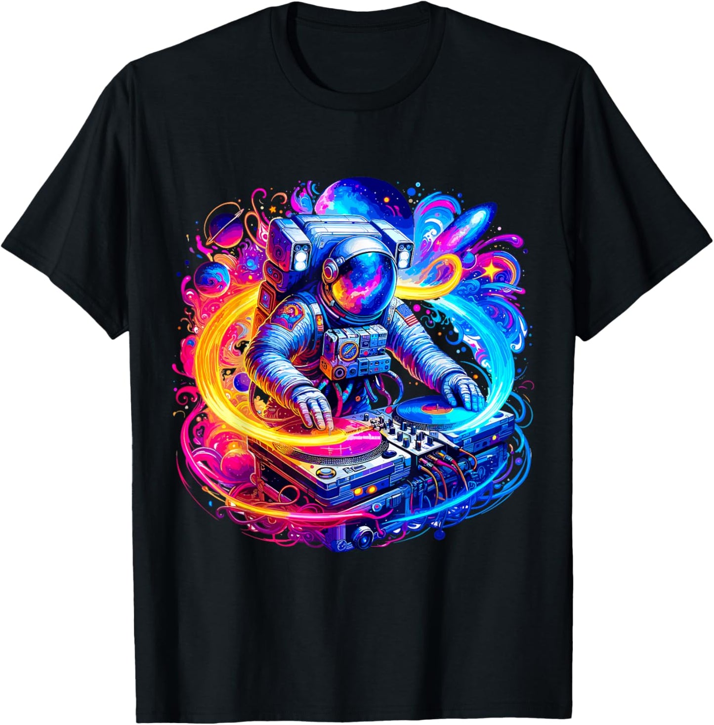 Astronaut DJ in Space Music EDM T-Shirt