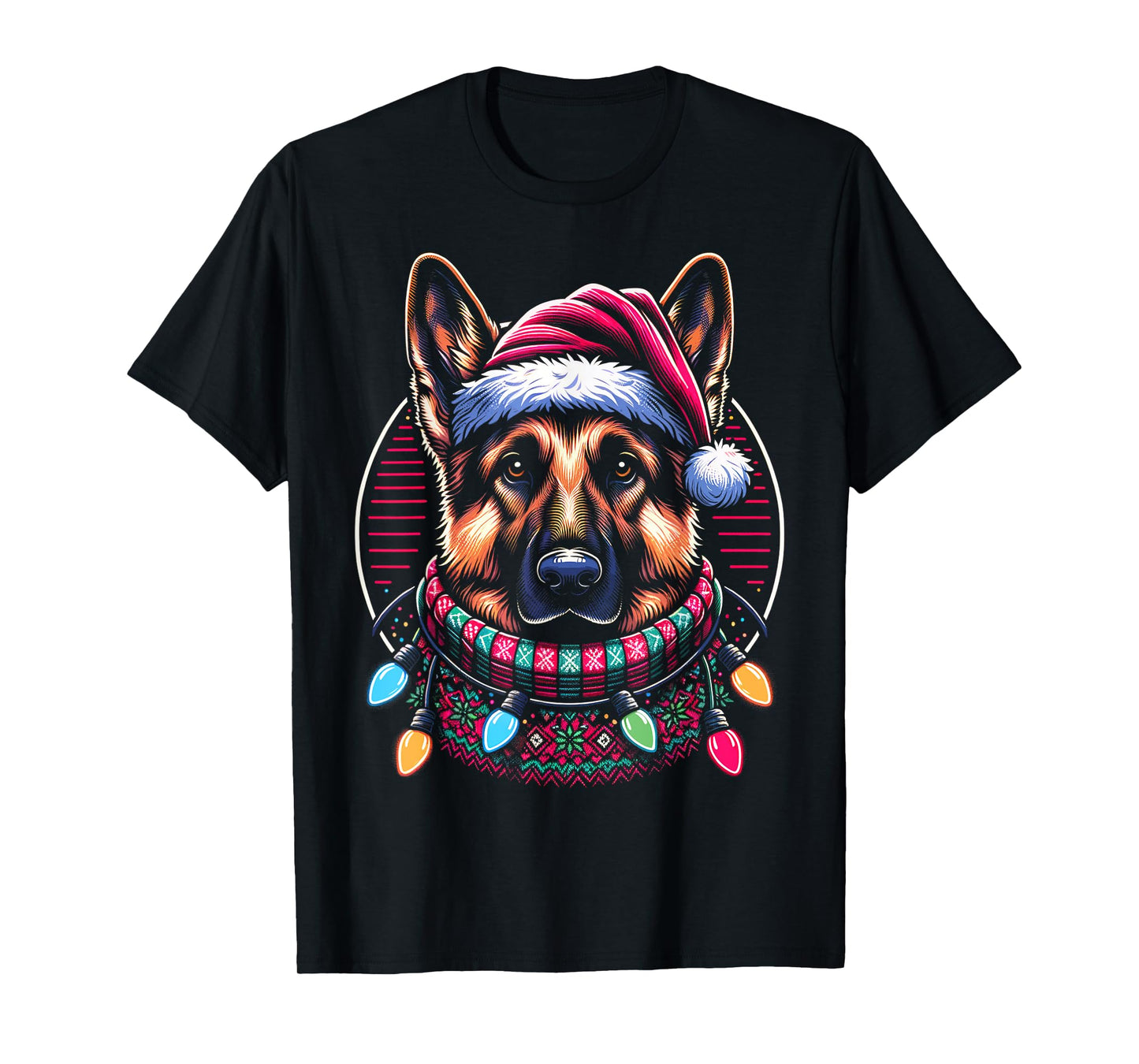Christmas German Shepherd Xmas Shepherd Mom Dog Lover Womens T-Shirt