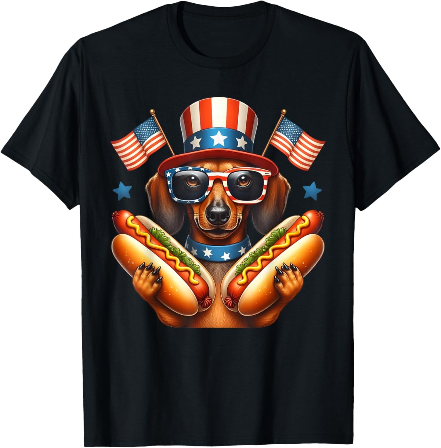 Dachshund Hotdog 4th of July Patriotic Dog Fourth of july T-Shirt
