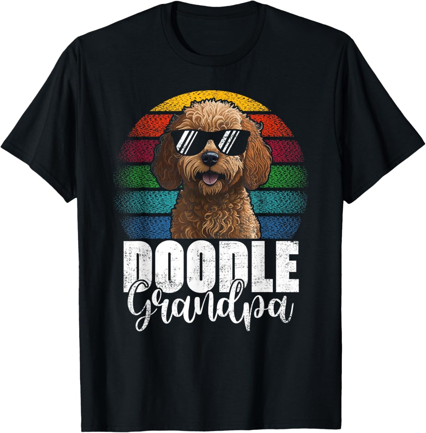 Retro Doodle Grandpa Goldendoodle Dog Lover Fathers Day Men T-Shirt