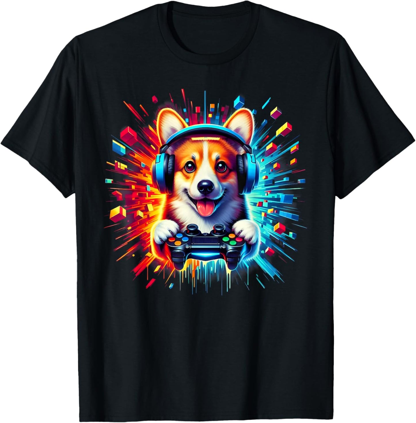 Gaming Corgi Friend Corgi Puppy Gamer Graphic colorful T-Shirt