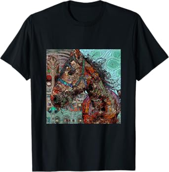 Horse Tribal Abstract Native American Art Design T-Shirt