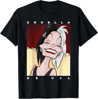 Disney Dalmatians Cruella Smile Portrait Graphic T-Shirt T-Shirt