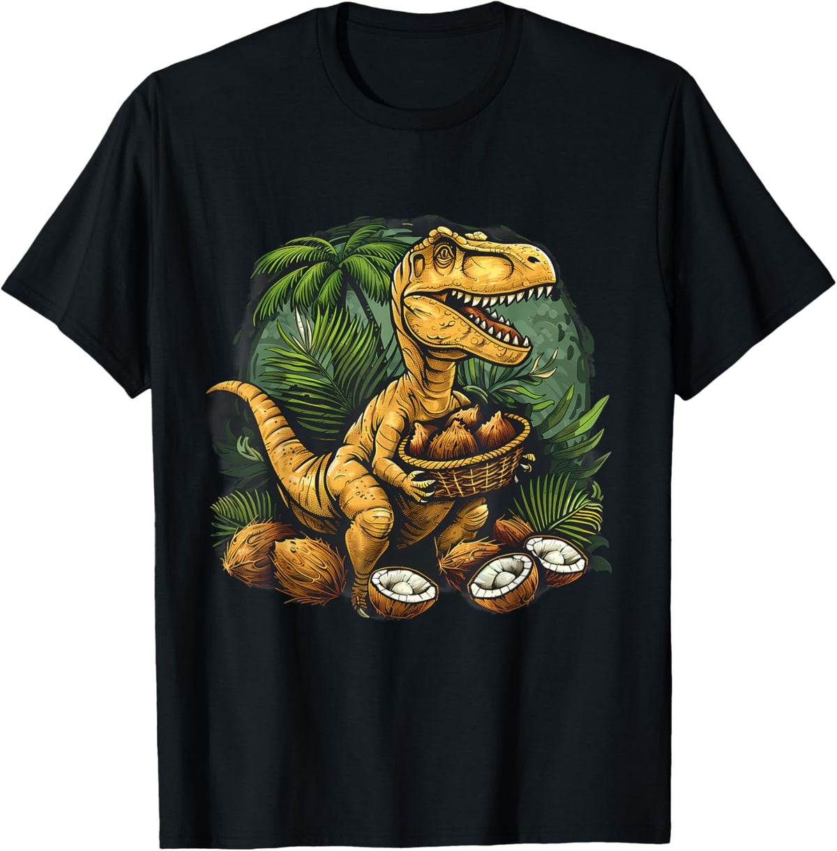 Coconut Dino Animal Art Coconut Fruit Artwork Coconut T-Rex T-Shirt