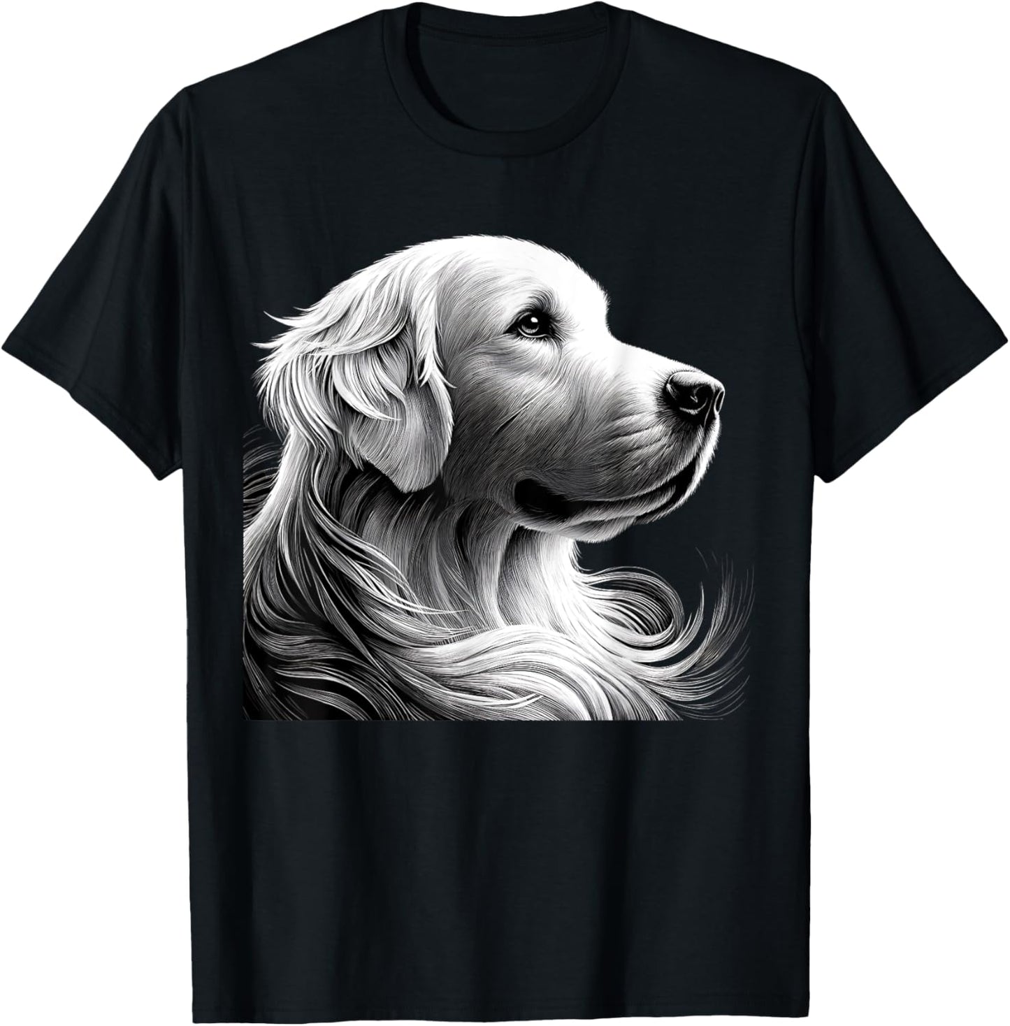 Majestic White English Cream Golden Retriever Sketch Devine T-Shirt