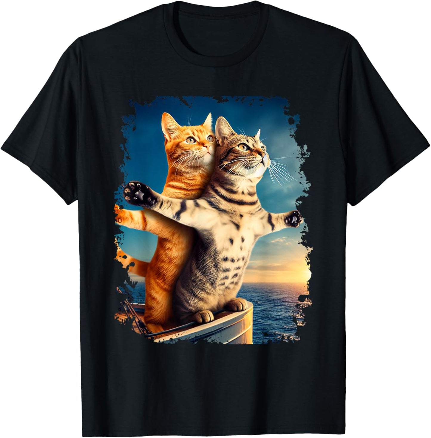 Titanic Meme Shirt for Kids Girls Funny Tee Cat Titanic T-Shirt