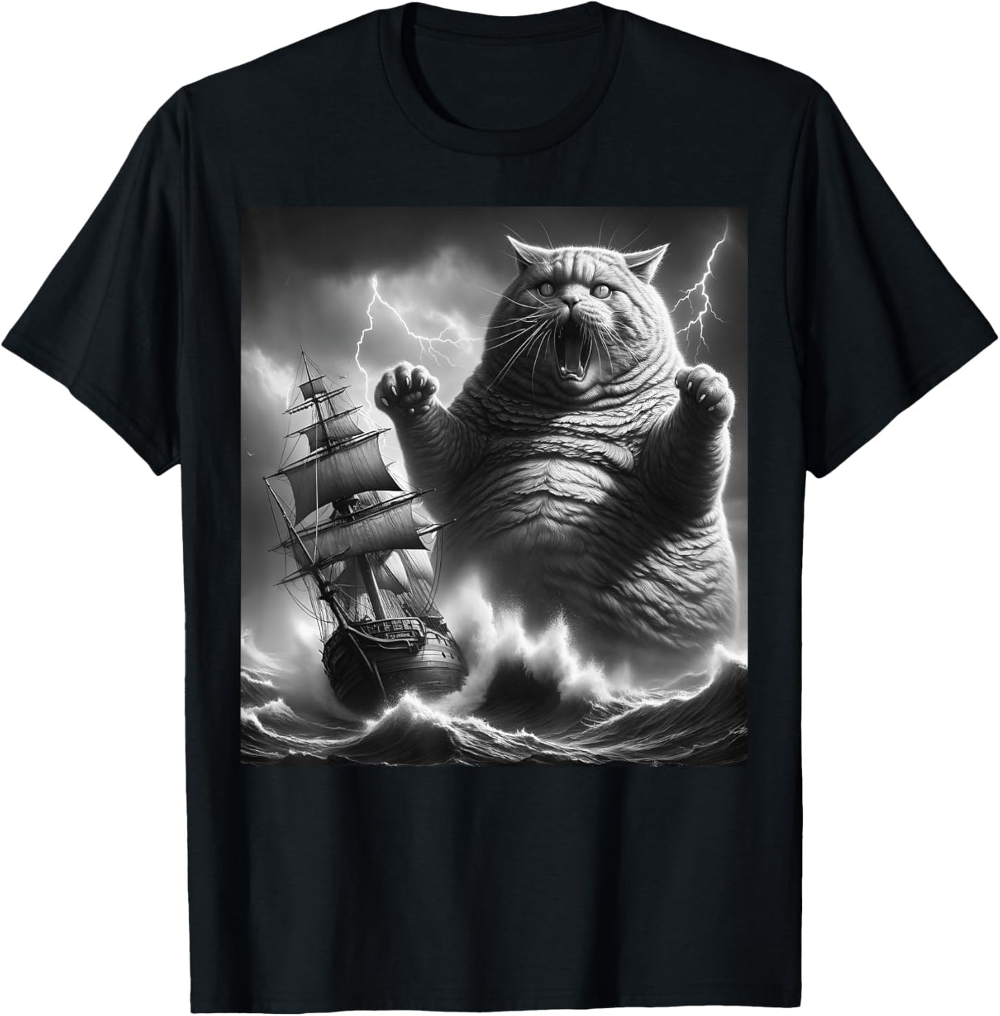 Funny Cat Sea Monster Kraken Ocean Cryptid Animal Lovers T-Shirt