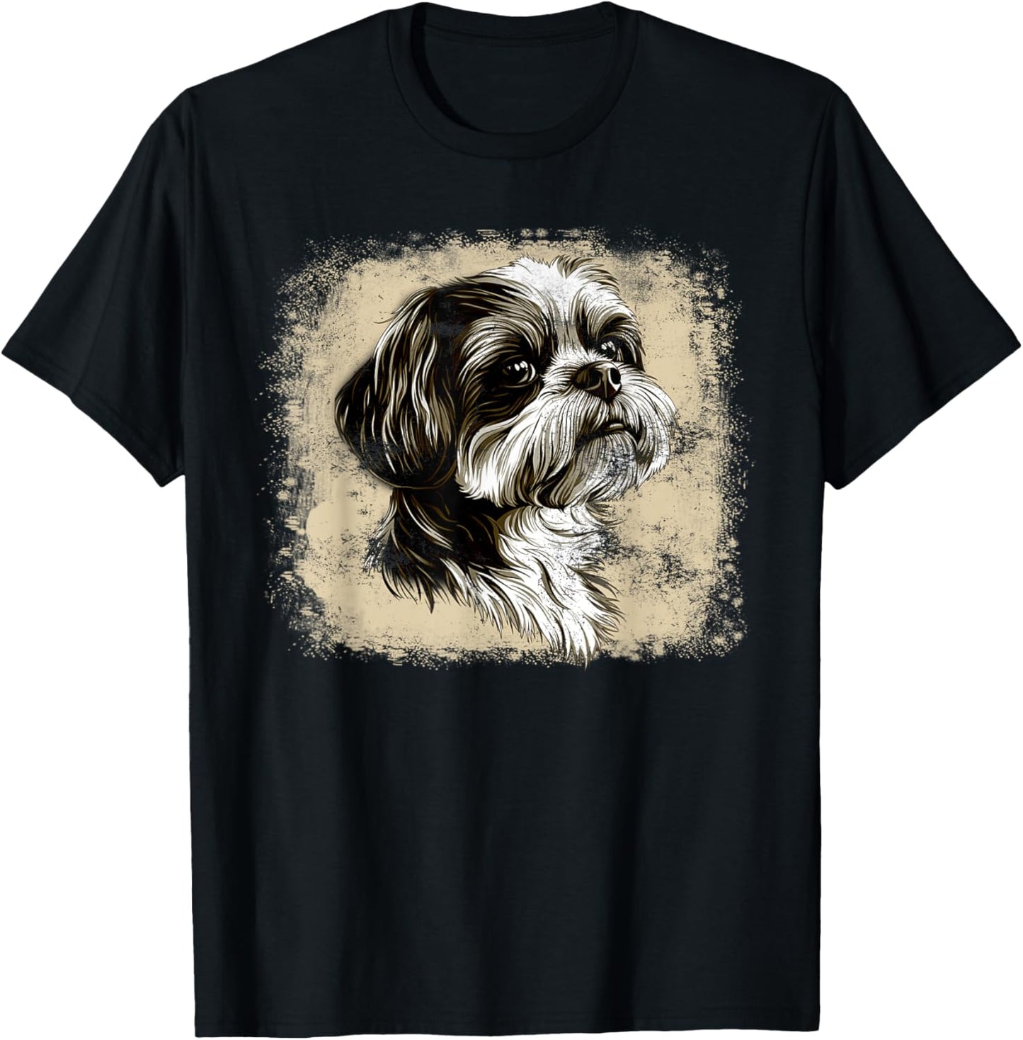 Square Retro Shih Tzu Owner Dog Dad Mom T-Shirt