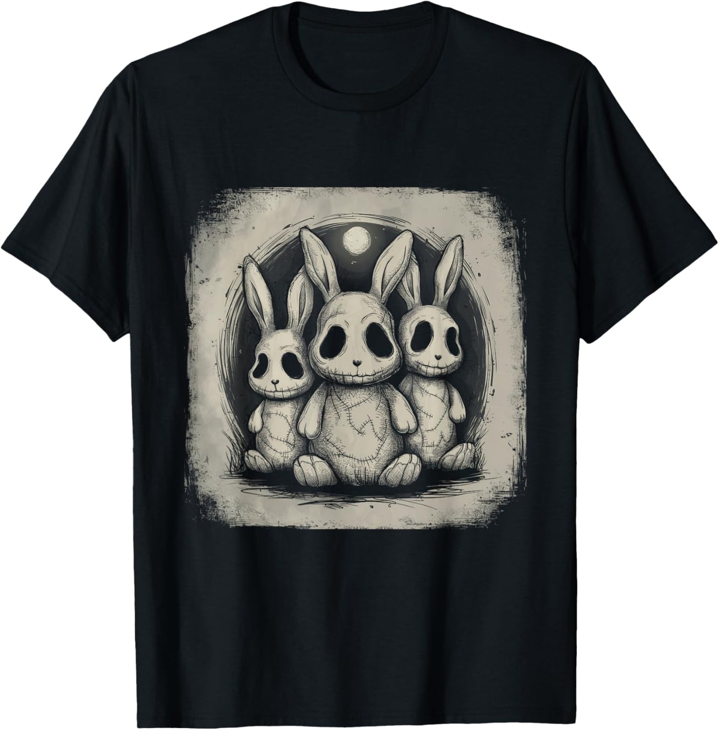 Creepy Bunny Rabbits Easter Horror Goth Grunge Alt Aesthetic T-Shirt