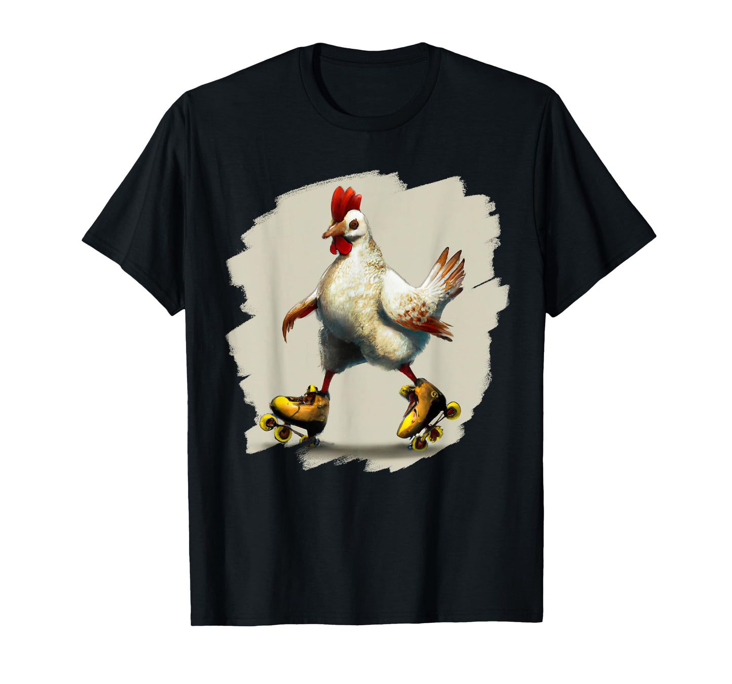 Funny Chicken Roller Skates Farm Animal Skating Roller Derby T-Shirt