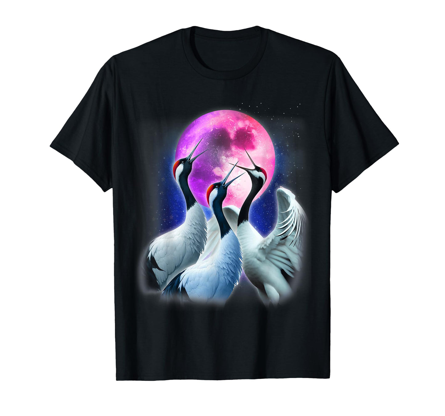 3 Whooping Crane Howling At The Moon Funny Crane Bird Lover T-Shirt