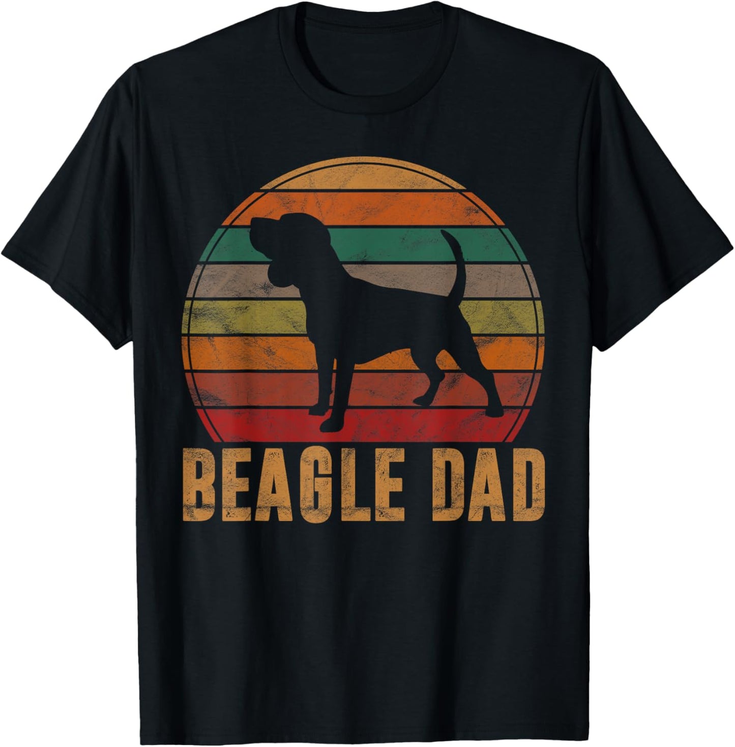 Retro Beagle Dad Gift Dog Owner Pet Tricolor Beagle Father T-Shirt