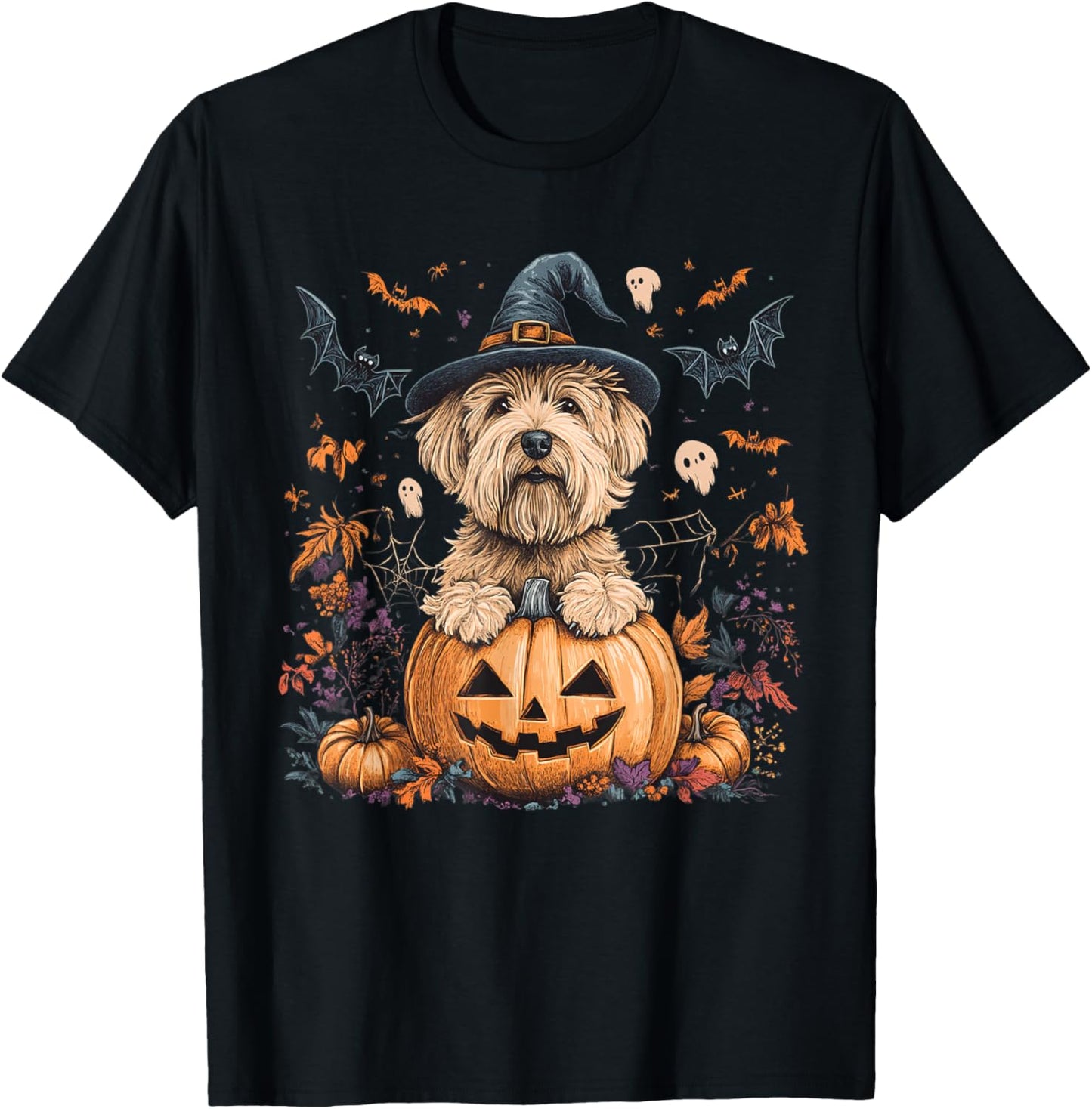 Soft Coated Wheaten Terrier Pumpkin Halloween Thanksgiving T-Shirt