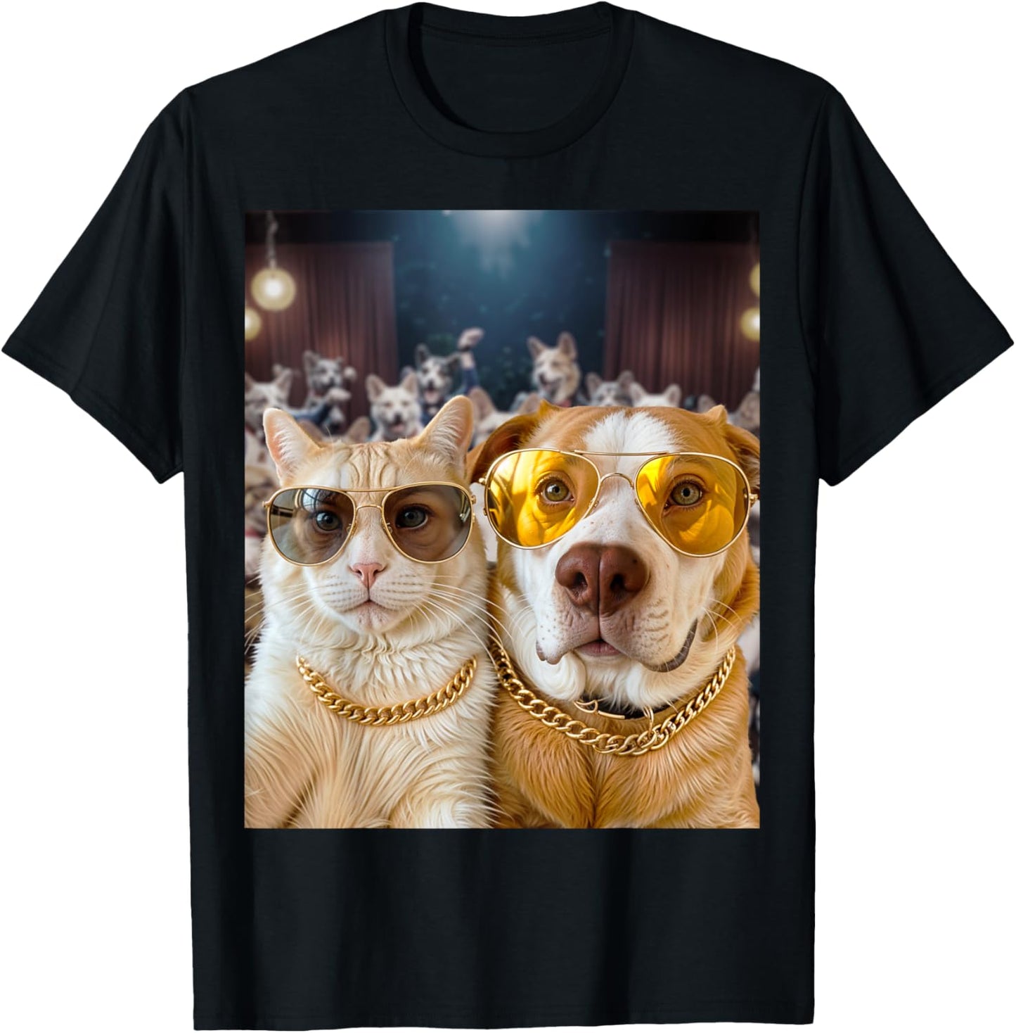 Selfie Cat Selfie Dog Party Buddies T-Shirt