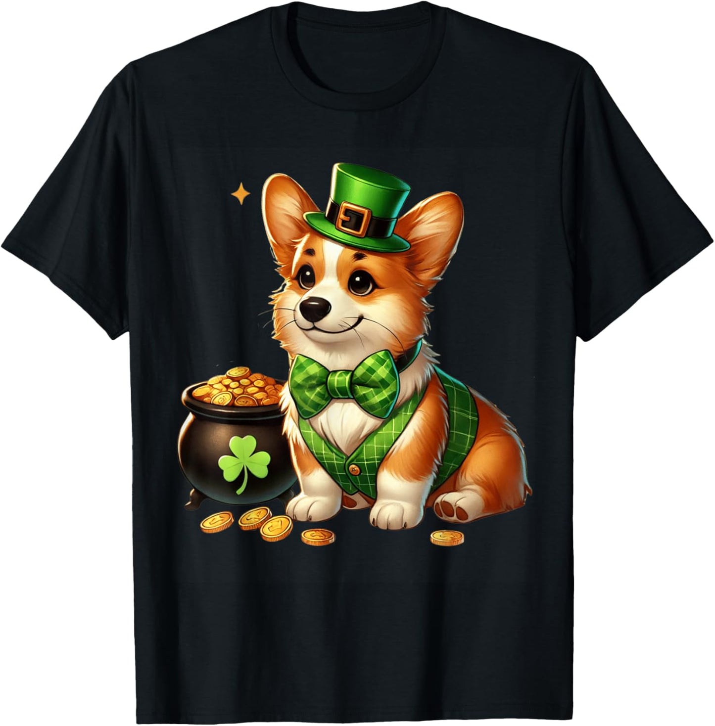 Cute Corgi Leprechaun St Patricks Day Shamrock Kids Dog T-Shirt
