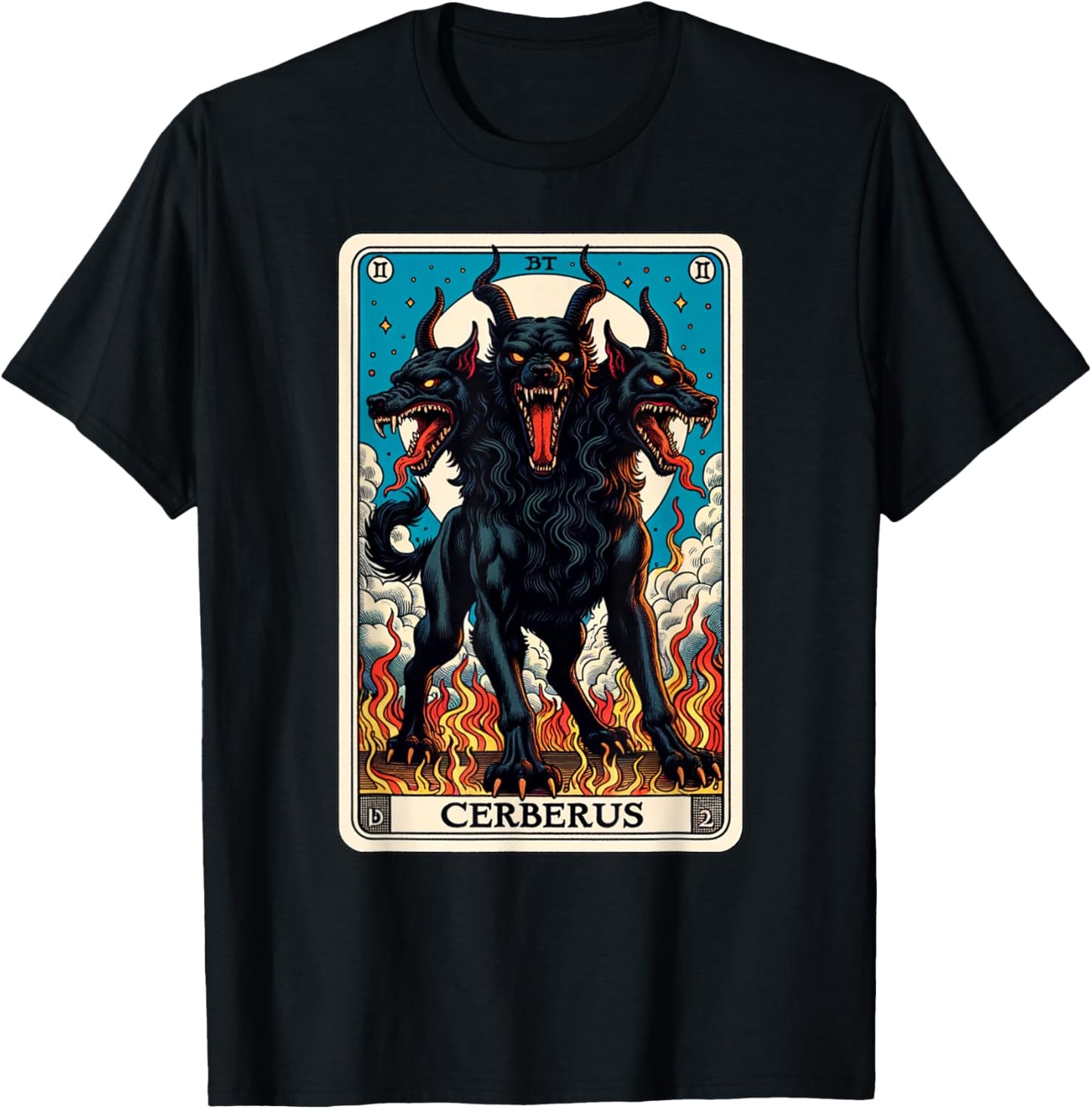 Cerberus Tarot Card and Mythical Hells Guard T-Shirt