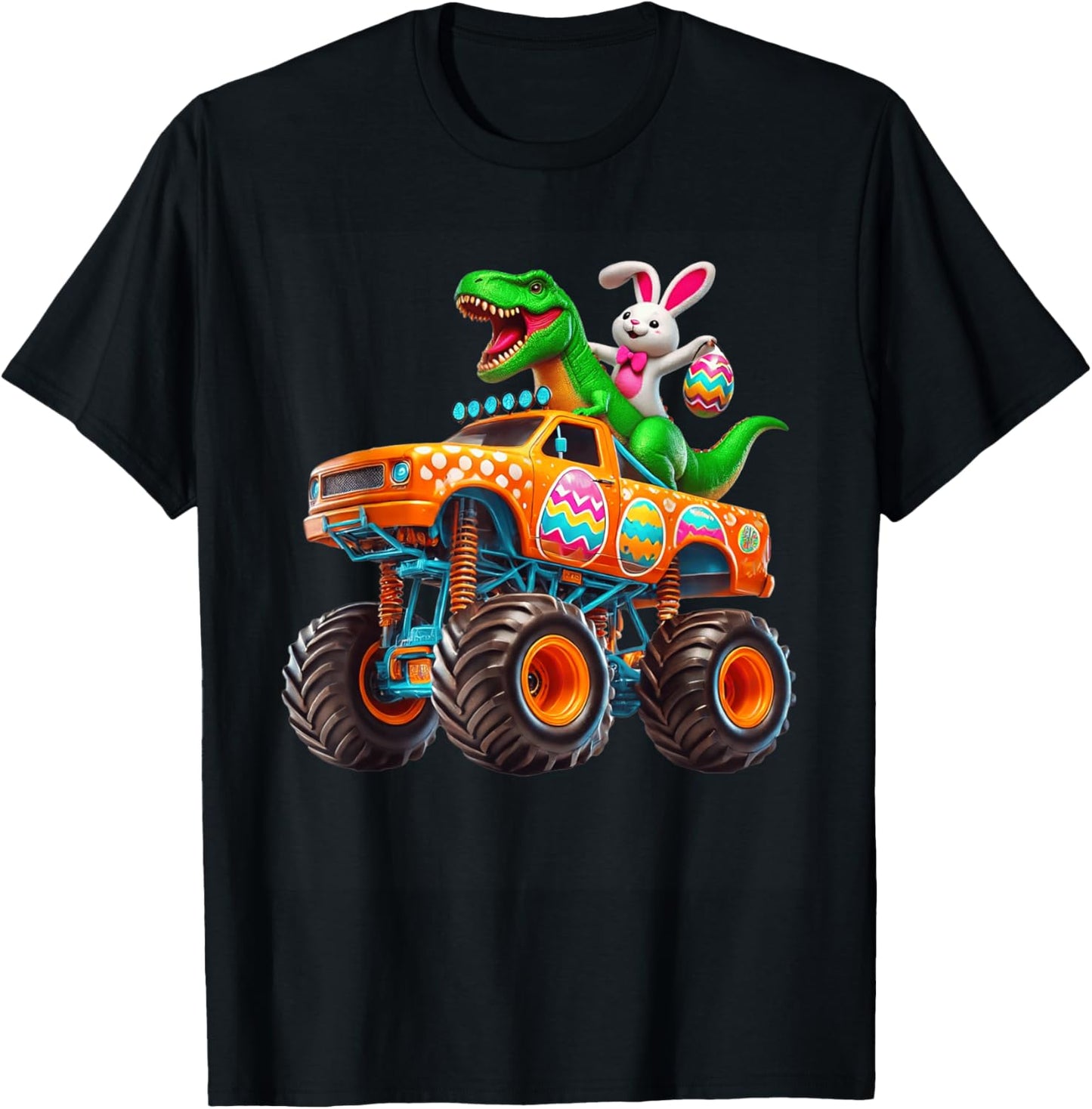 Bunny T-rex Easter Monster Truck Dino Funny Boys Kids Cute T-Shirt