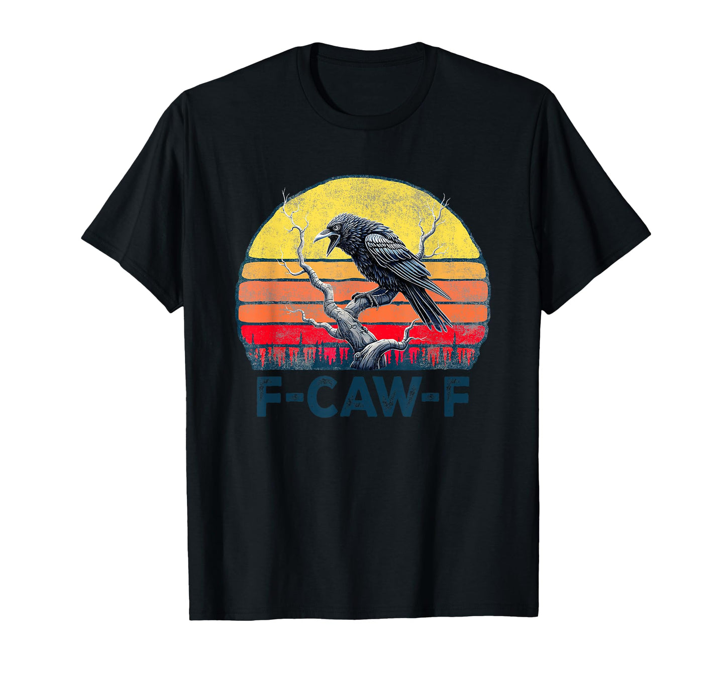 F-Caw-F Funny Raven Crow Vintage Gothic Bird Pun T-Shirt