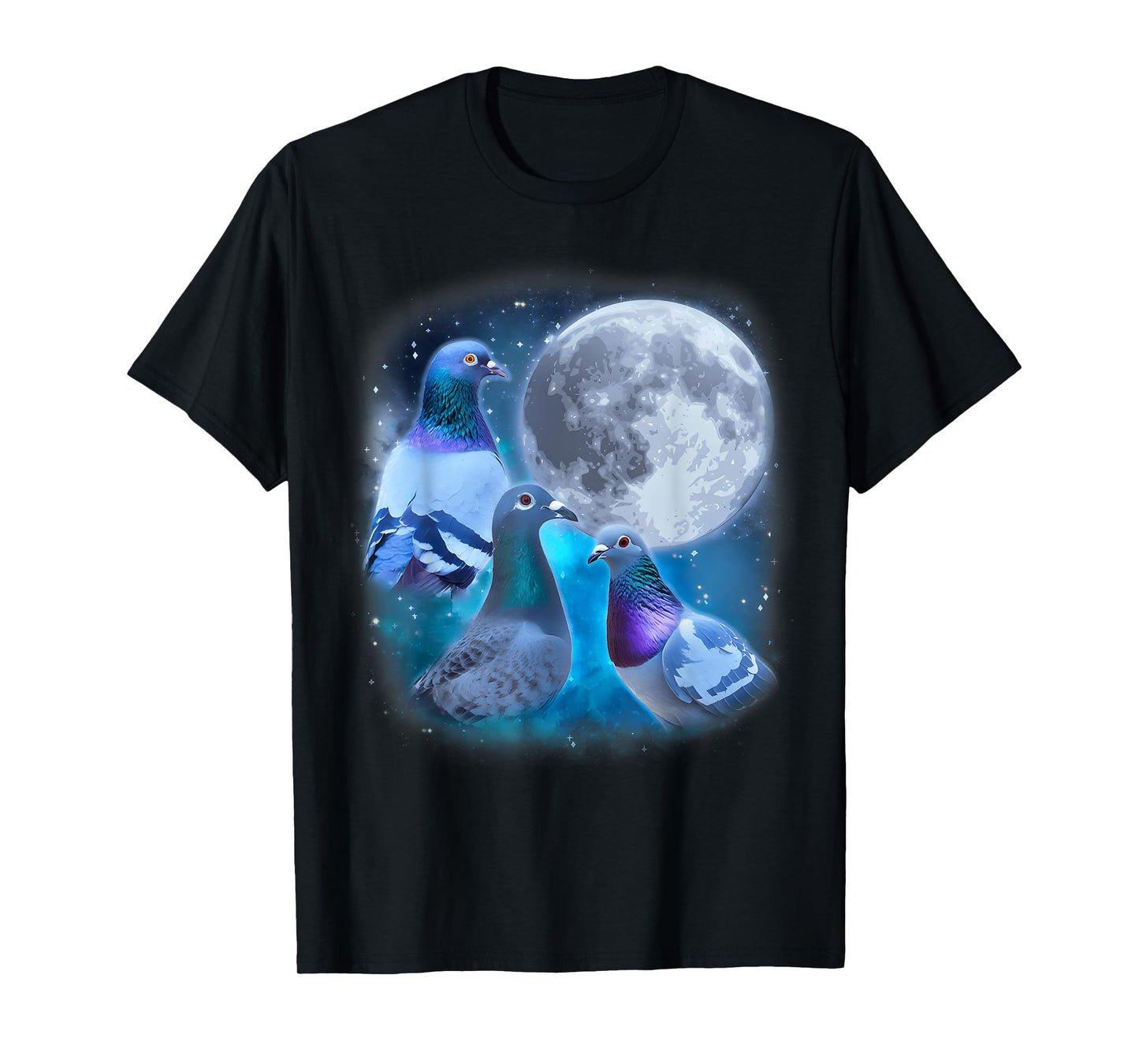 Funny Pigeons Howling at the Moon - Funny Pigeon meme T-Shirt