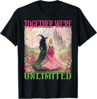 Together Witches Unlimited Pink Green Witch Halloween Women T-Shirt