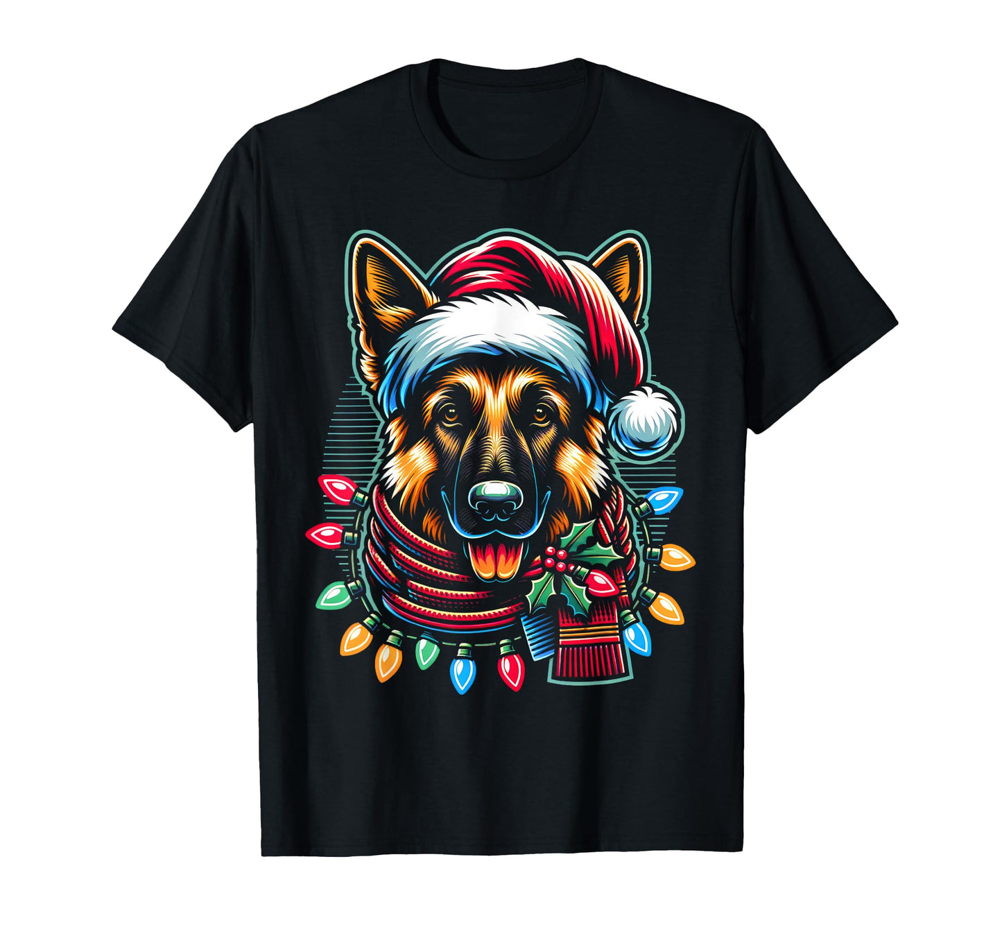 Christmas German Shepherd Xmas Shepherd Mom Dog Lover Womens T-Shirt