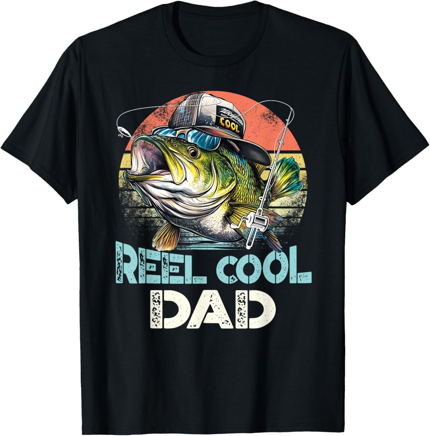 Reel Cool Dad Fishing Vintage Retro Father's Day T-shirt