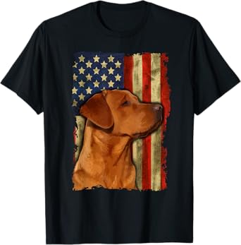 Foxred Labrador Retriever US Flag Fox Red Labrador Dog Lover T-Shirt