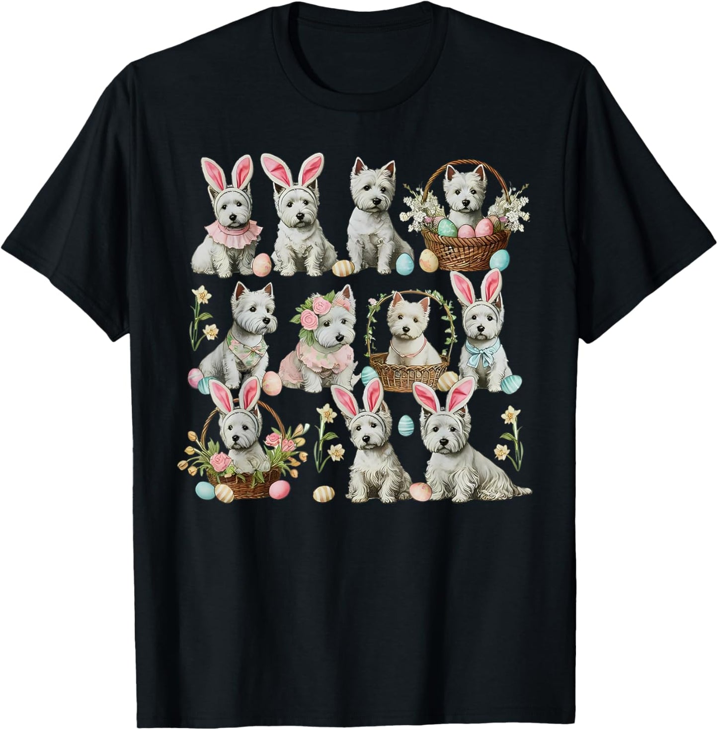 West Highland Terrier Dog Easter Bunny Dog Lover Dog Owner T-Shirt