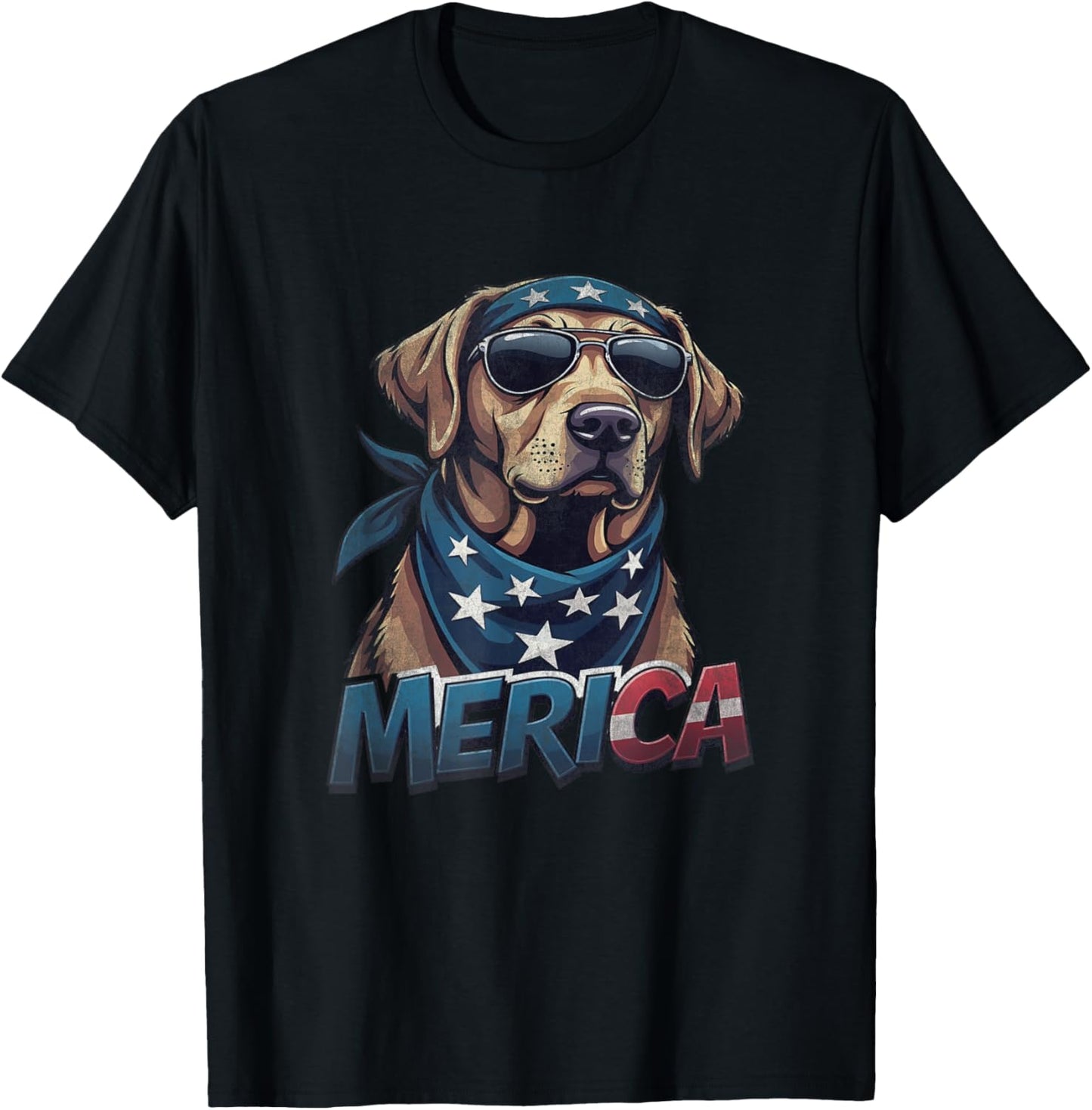 Vintage Labrador Retriever 4th of July Merica T-Shirt
