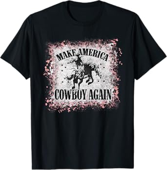 Vintage Leopard Bleached Makes America Cowboy Again T-Shirt