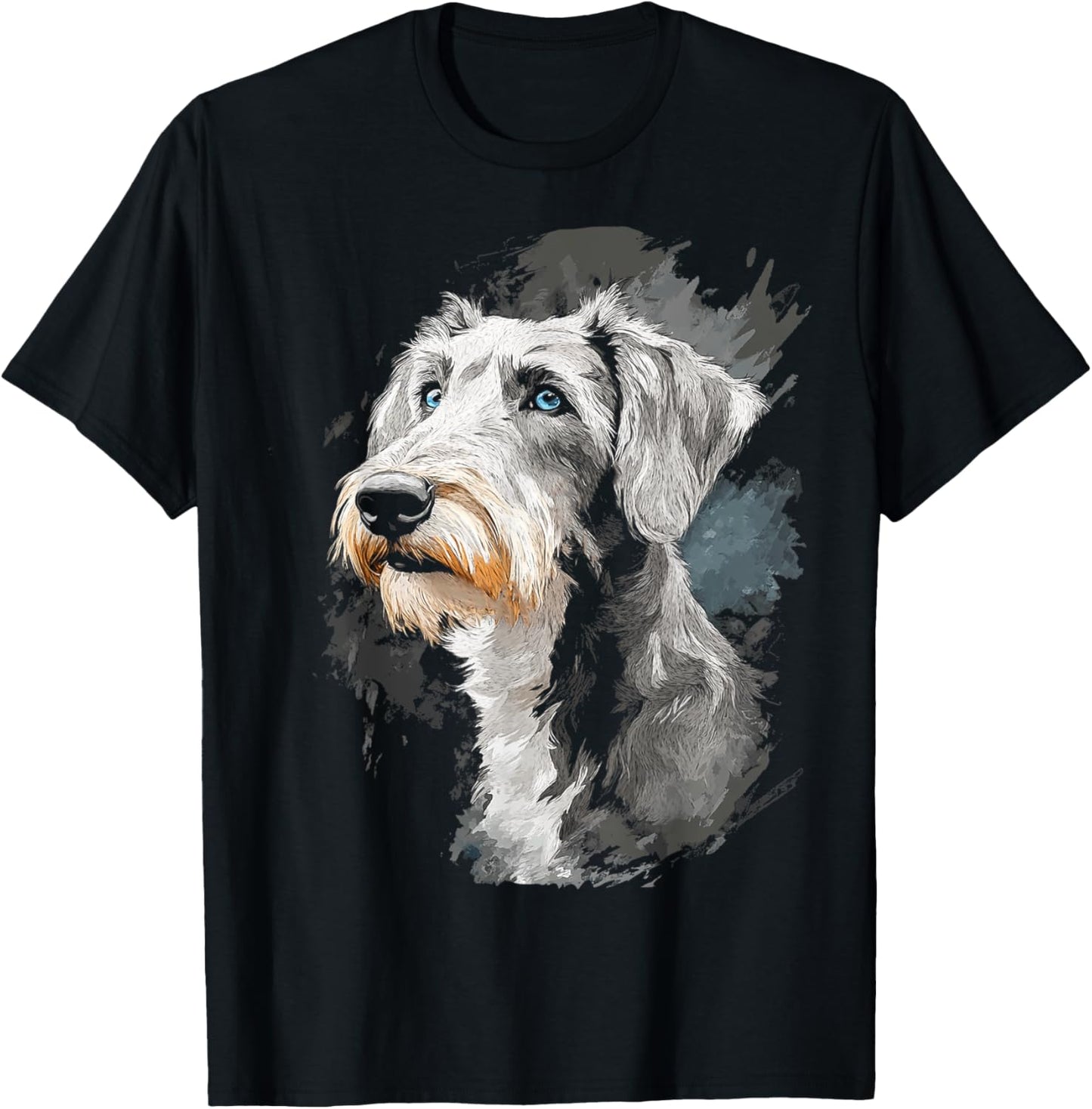 Irish Wolfhound Dog Motif Pet Art Blue Eyes Irish Wolfhound T-Shirt