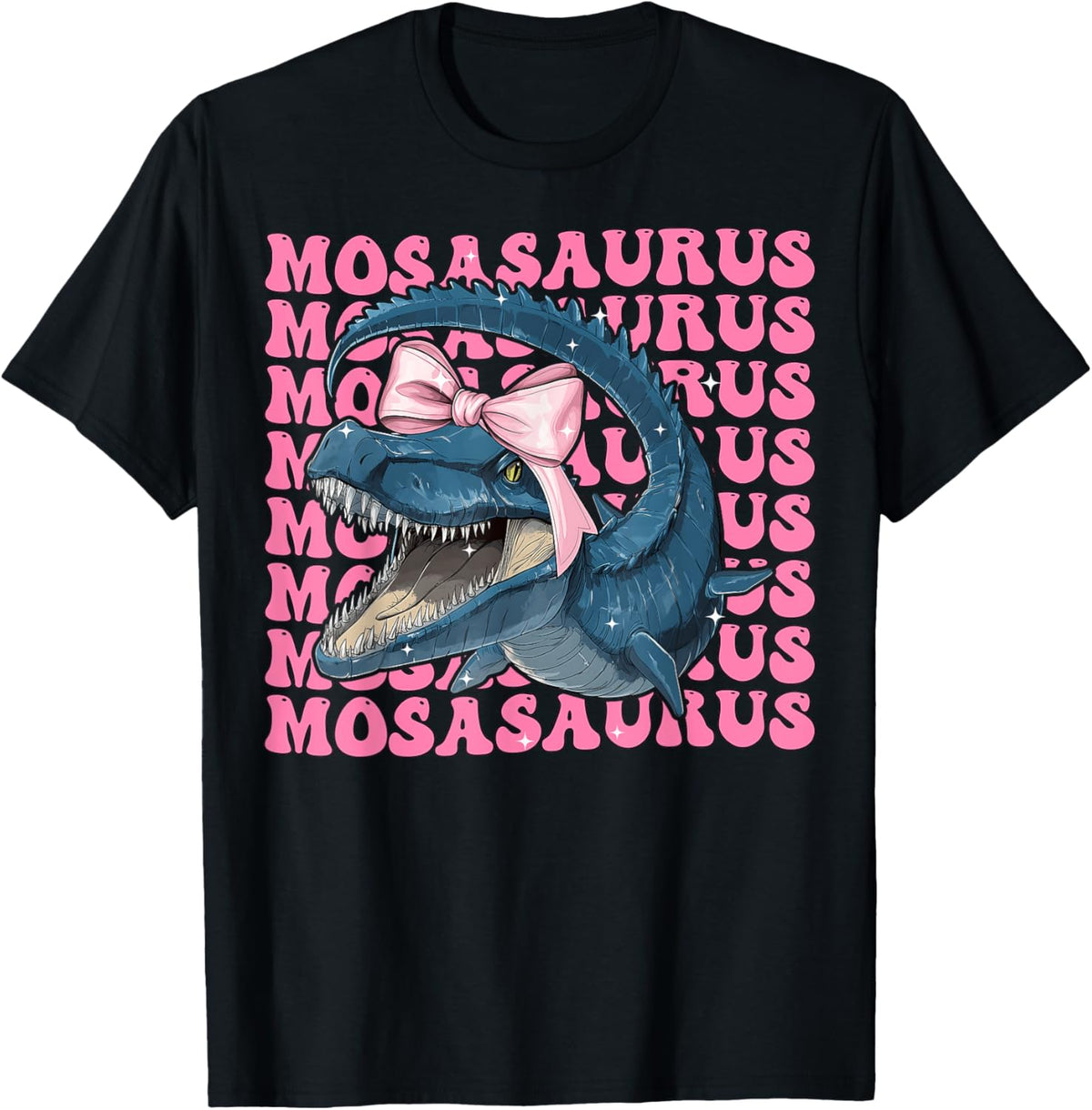 Coquette Bow Mosasaurus Dinosaur Girl Mom Mama Mother's Day T-Shirt