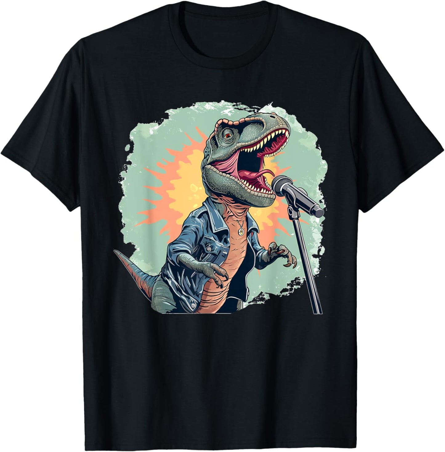 Funny singing dinosaur loves karaoke outfit T-Shirt