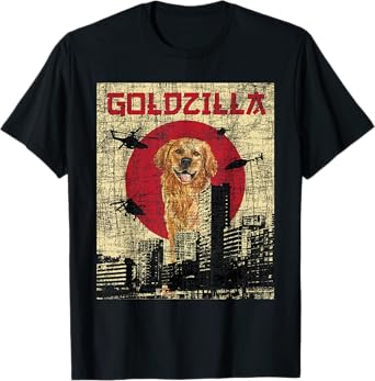 Goldzilla - Golden Retriever Dog Owner Canine Lover T-Shirt for Men Women Kids