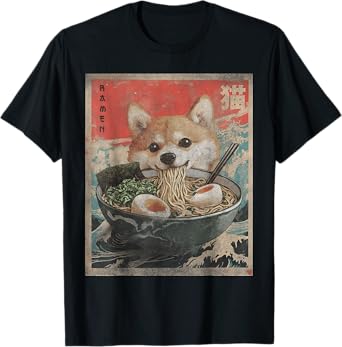 Shiba Inu Ramen Japanese Funny Kawaii Shiba Dog Anime Gifts T-Shirt