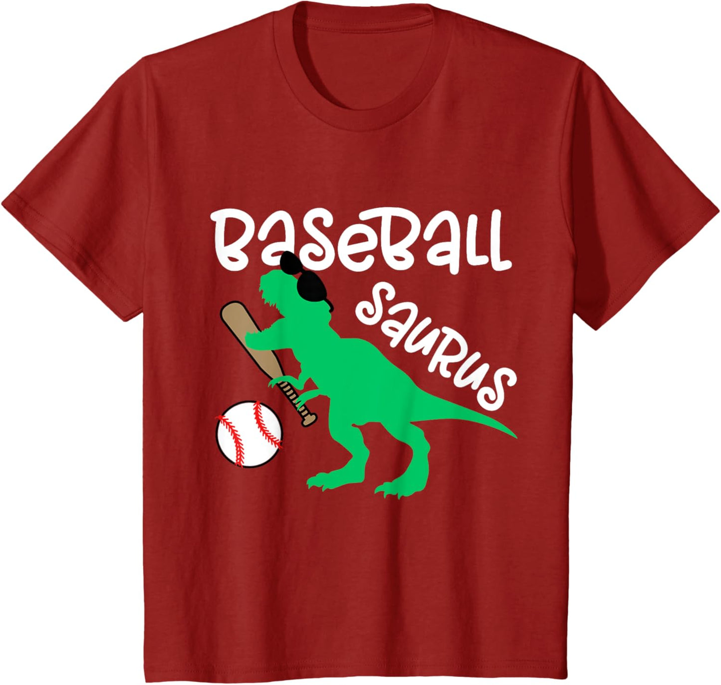 Boys Dinosaur Baseball Toddler Girl Dino Lover Funny T-Shirt