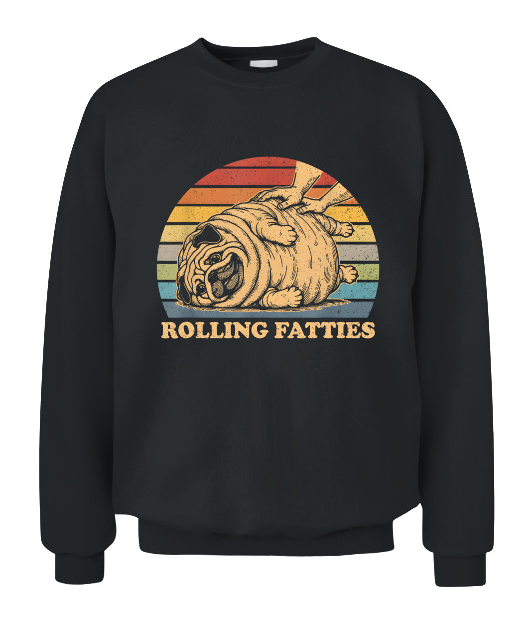 Pug Rolling Fatties Funny Pug Dog Lover Dog Owner T-Shirt