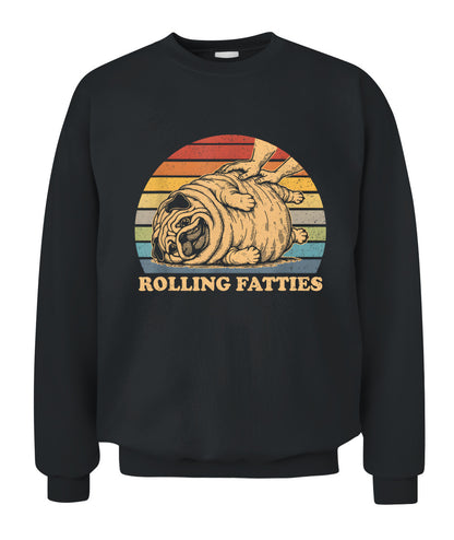 Pug Rolling Fatties Funny Pug Dog Lover Dog Owner T-Shirt