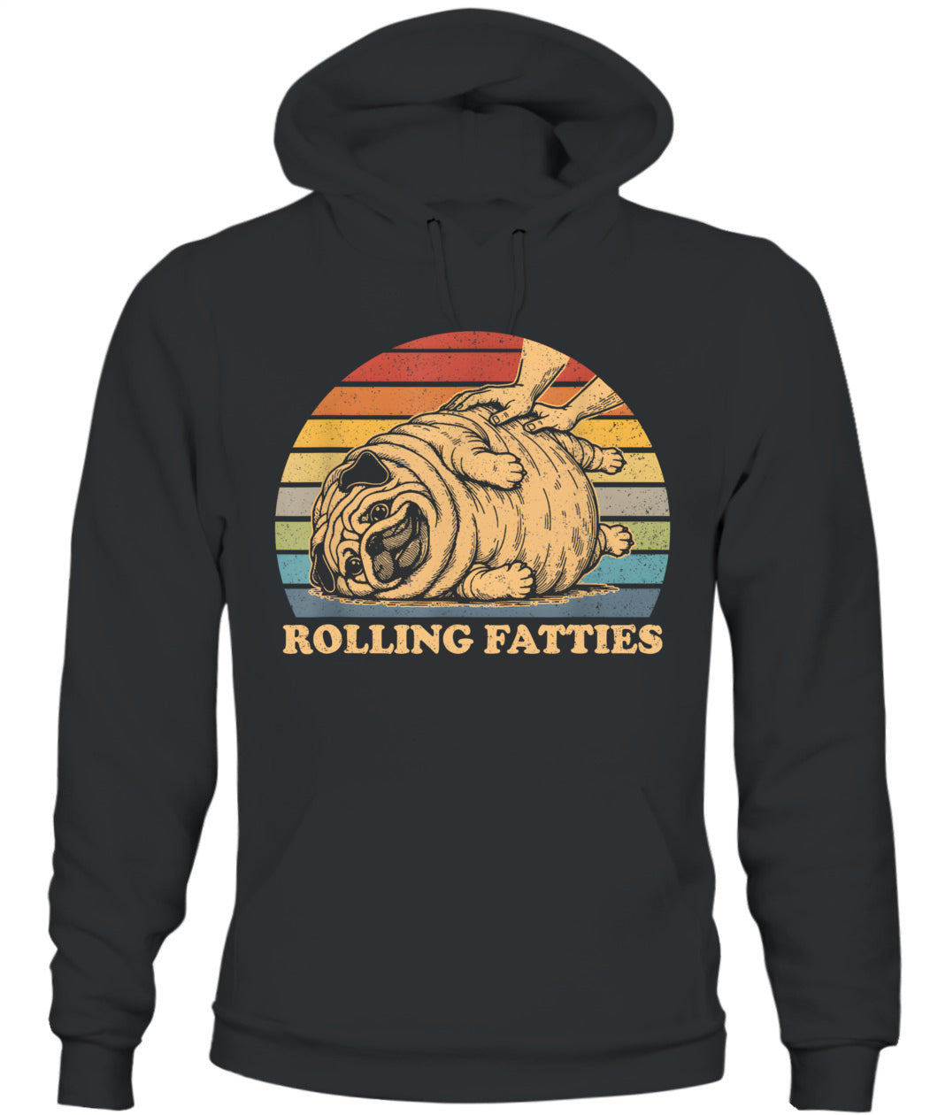 Pug Rolling Fatties Funny Pug Dog Lover Dog Owner T-Shirt