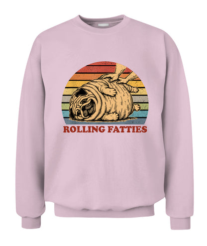 Pug Rolling Fatties Funny Pug Dog Lover Dog Owner T-Shirt