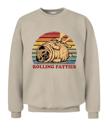 Pug Rolling Fatties Funny Pug Dog Lover Dog Owner T-Shirt