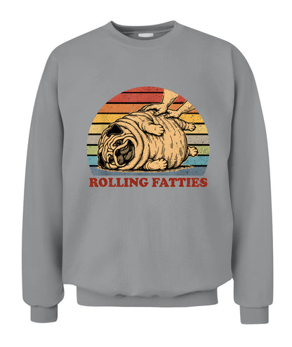 Pug Rolling Fatties Funny Pug Dog Lover Dog Owner T-Shirt