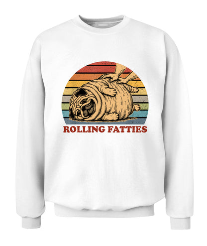 Pug Rolling Fatties Funny Pug Dog Lover Dog Owner T-Shirt