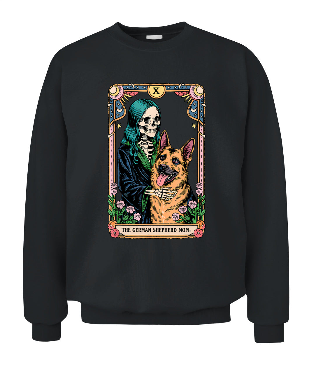 Retro German Shepherd Mom Tarot Card Witchy Vibes Dog Mom T-Shirt